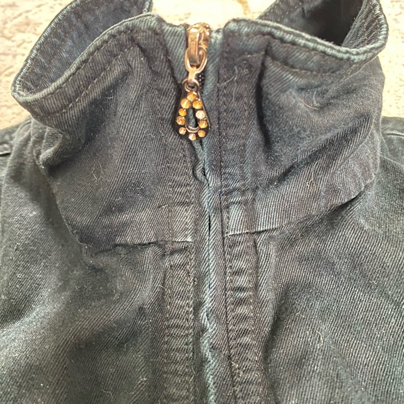 Beaded black denim jacket - Picture 5 of 7